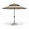 Outdoor patio umbrella 250cm with beige canopy and sturdy metal frame