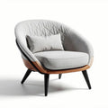 Fabric accent chair with wooden frame and cushioned seat in gray 80 x 80 x 70cm