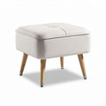 Fabric ottoman with wooden legs 45 x 45 x 40cm for living room use
