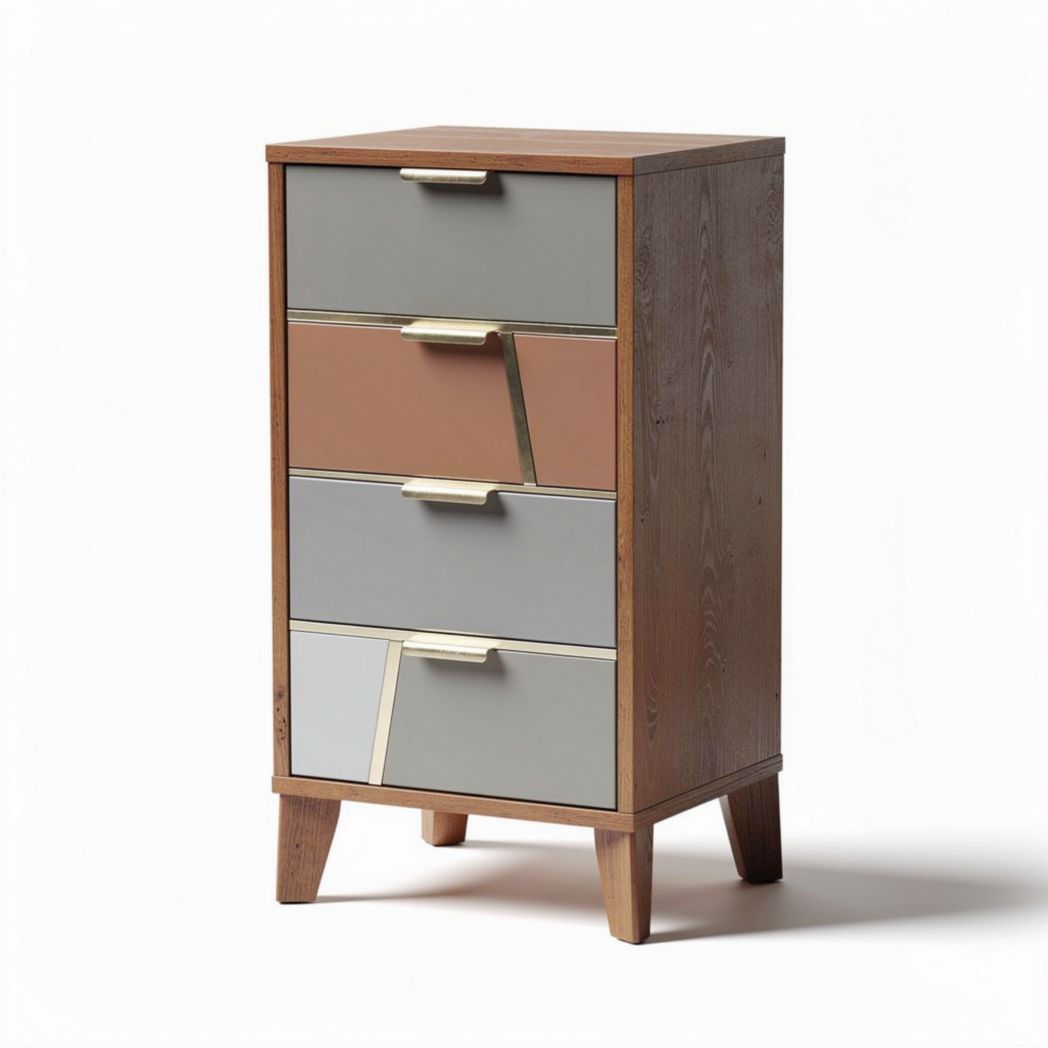 Modern wooden storage cabinet with four drawer combinations 45 x 30 x 90cm