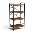Metal frame shelving unit with wooden shelves for storage 80 x 30 x 120cm