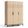 Three-door storage cabinet in wood finish with modern design 180 x 90 x 40cm